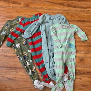 Carter's Green and Red Footies One Piece